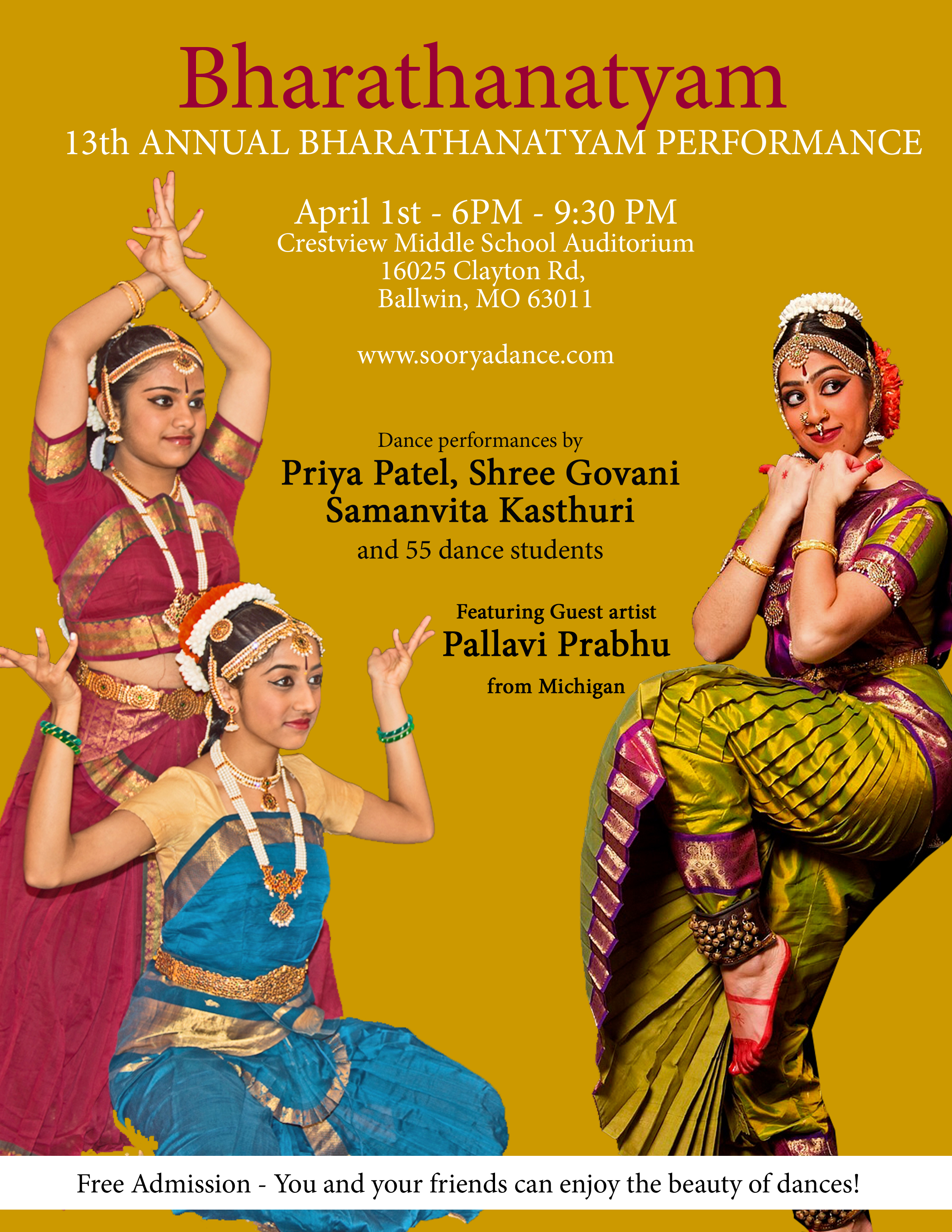 13th Annual Bharathanatyam Performance – Soorya Performing Arts